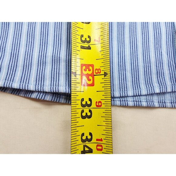 Michael Kors Size 16 32/33 Large Mens Blue White Stripe Spread Collar Shirt NWT - Picture 8 of 10